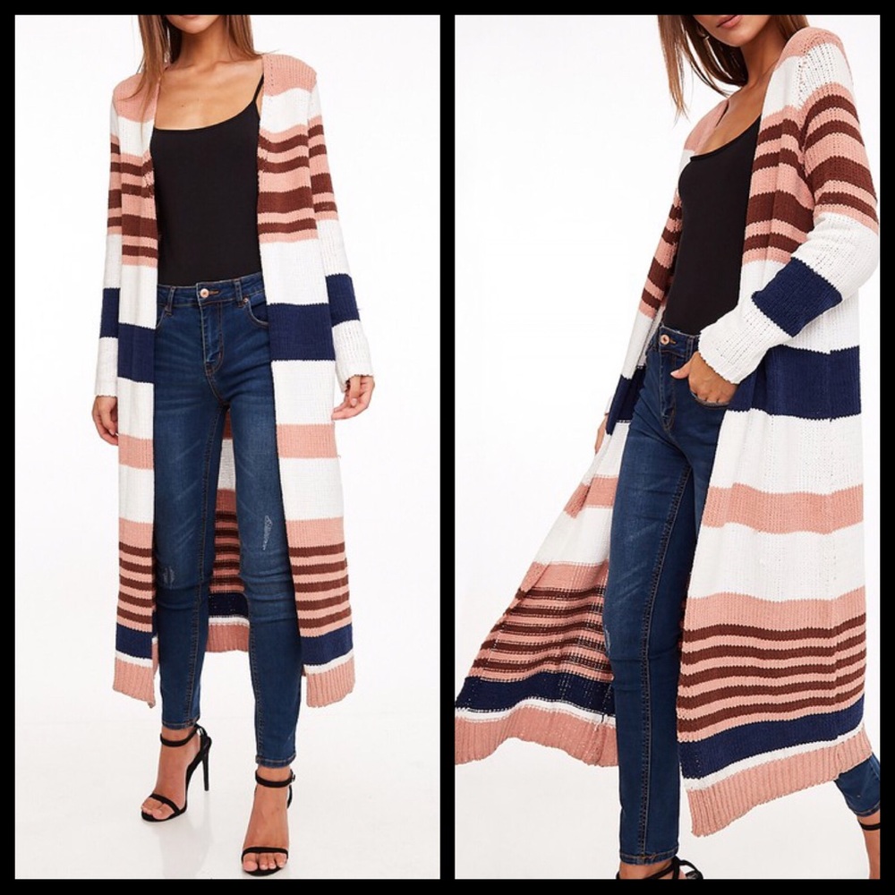 5 🌟Sasha Striped Long Cardigan - Picture 2 of 5